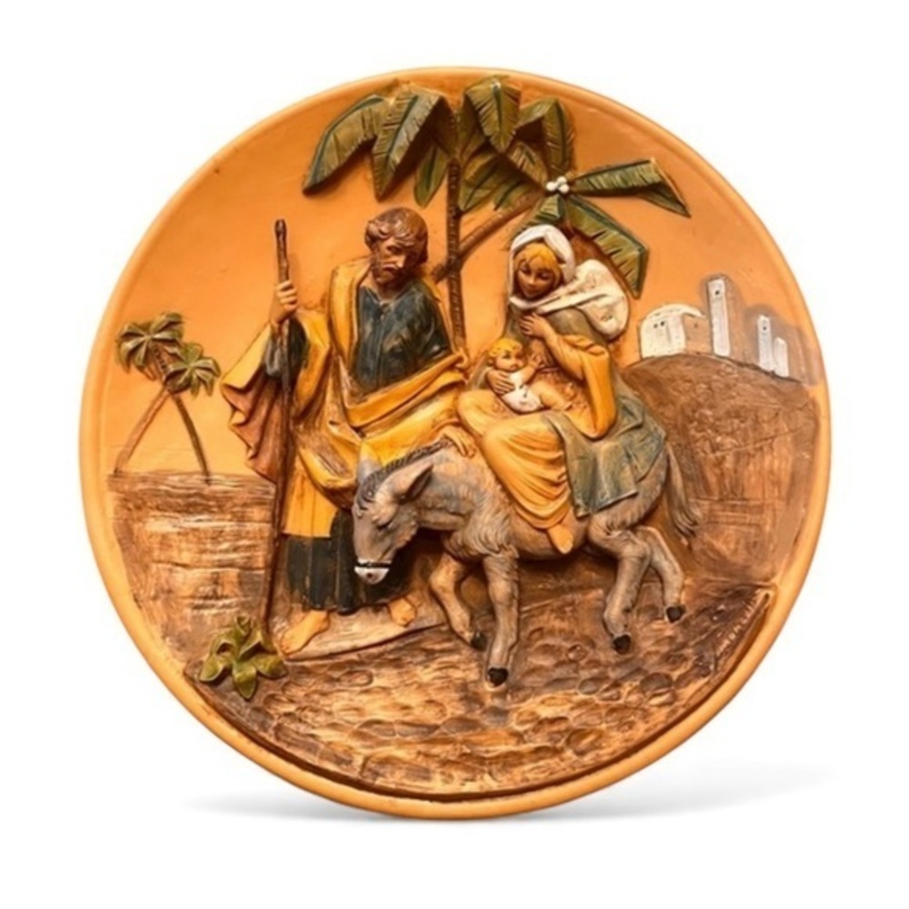 Fontanini limited edition Nativity plate 1989/Flight into Egypt/4th